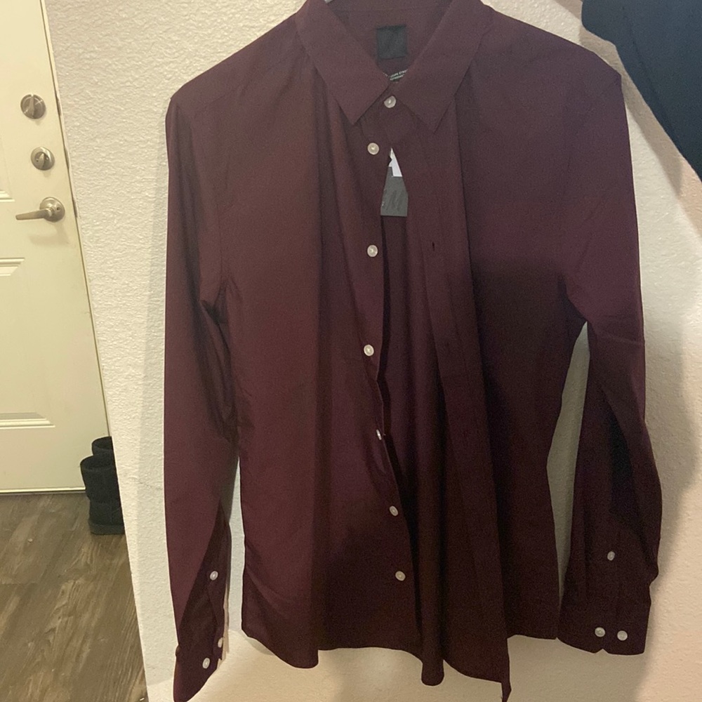 H&M maroon long sleeve dress shirt